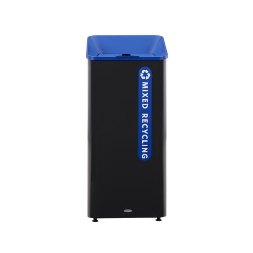 Contenedor de reciclaje mixto Rubbermaid Sustain de 23 galones, azul